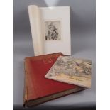 Charles Keene: an unframed print, "Old man in an armchair",  and two books on Charles Keene,