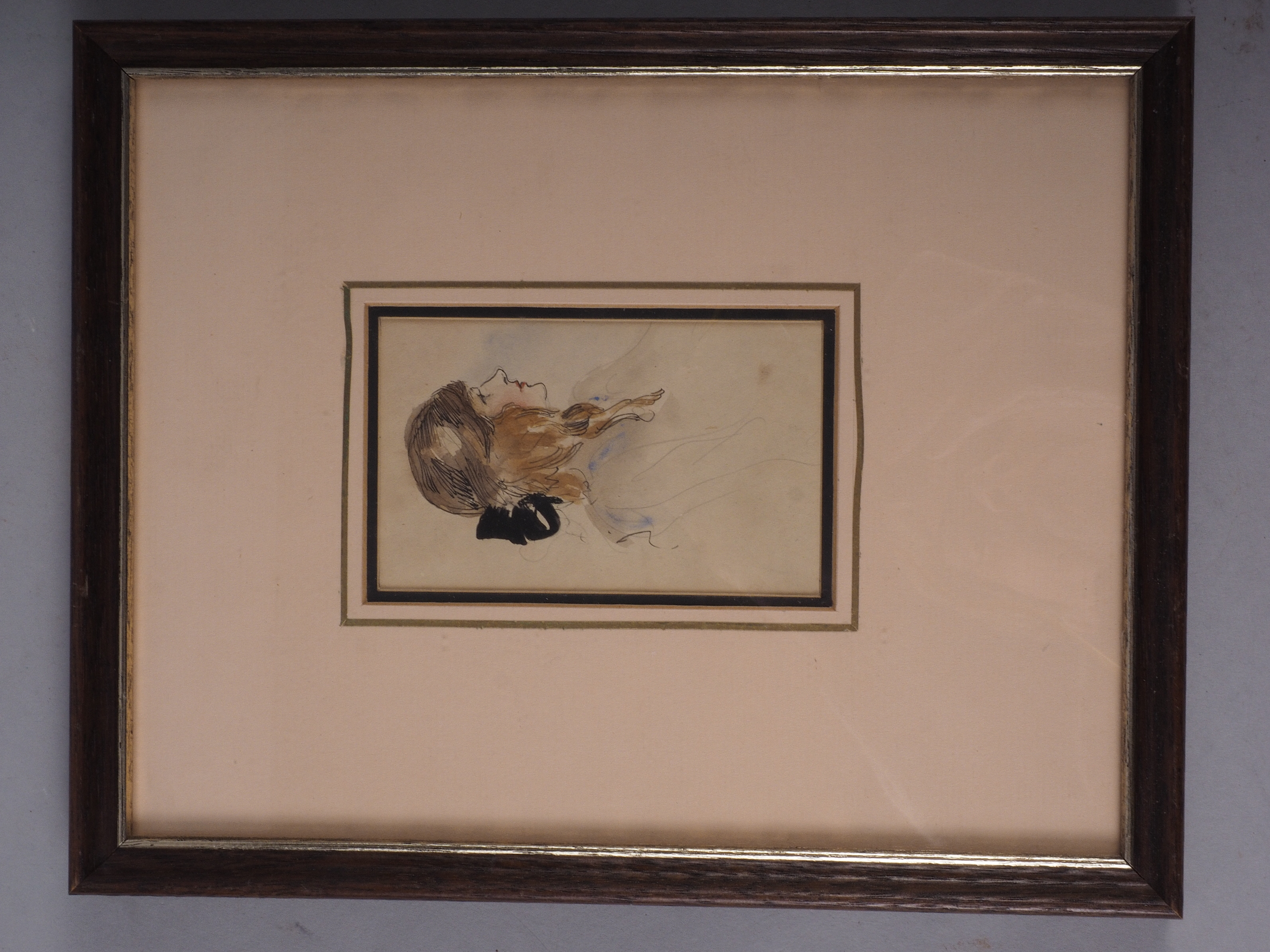 An assortment of framed watercolours and prints, including 18th century portraits etc. - Image 15 of 17