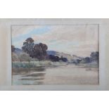 Albert Stevens: watercolours, "On the Thames at Pangbourne", 9" x 13", in gilt strip frame, and