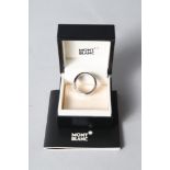 A Montblanc silver Profile Collection rotating ring, size U, in box