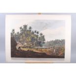 After Henry Salt: an early 19th century hand-coloured aquatint, "A view near Point De Galle, Ceylon"