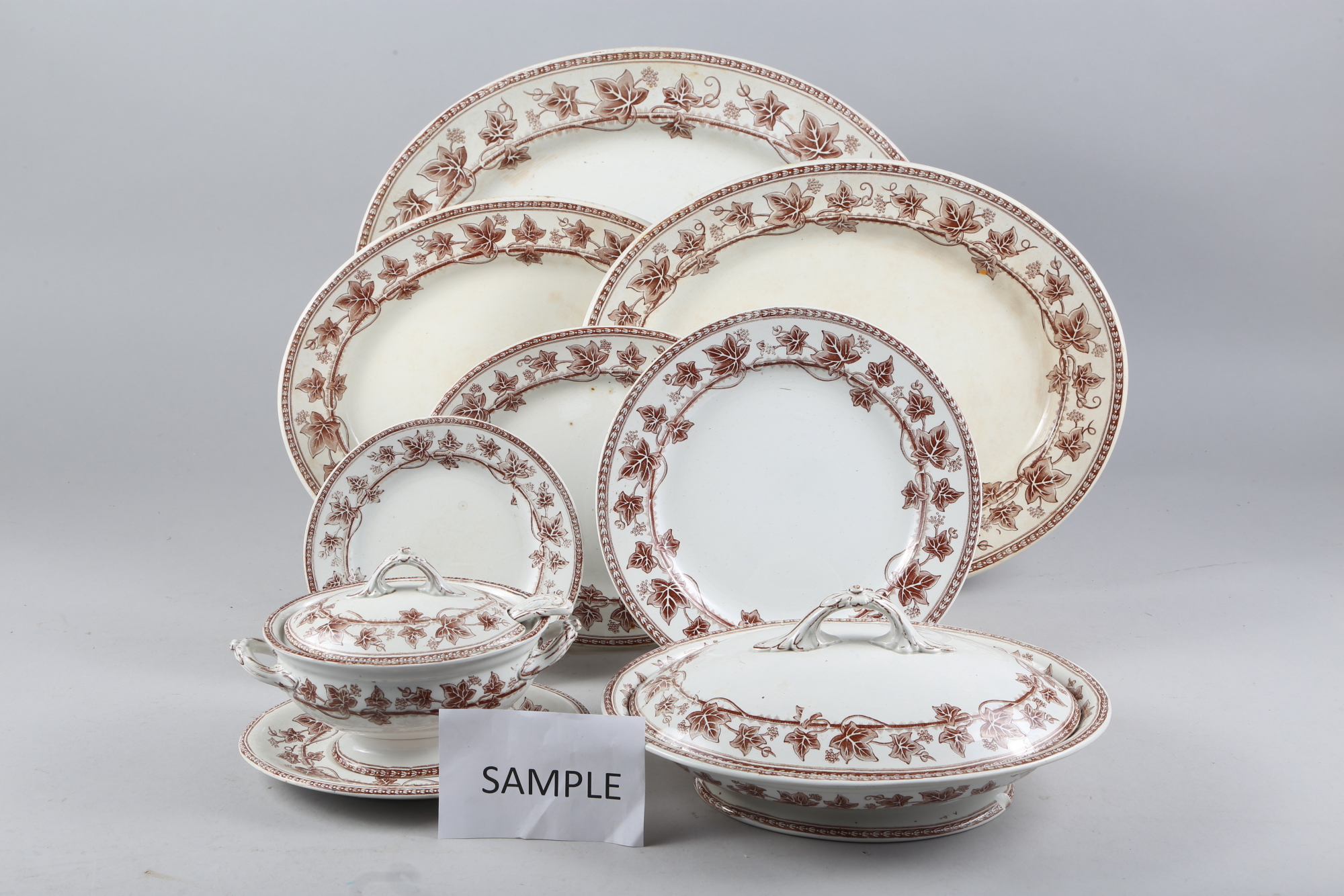 A Wedgwood & Co "Ivy" part dinner service and a white and gilt line matched combination service