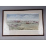 Joy Hawken: a limited edition signed colour print, "The Vale of Aylesbury Hunt - Passing