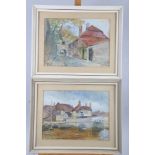 Richard Douglas: a pair of watercolours, "Fishers Gate Sandwich", and another of Sandwich, both 8