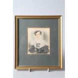 T Woolnot?: 1841: portrait miniature on an unknown woman, 4 1/4" x 3 5/8", in gilt frame
