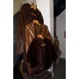 A Bradley's mink jacket, a dyed erminestole and a full length musquash coat