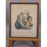 Louis-Leopold Boilly: a set of six French 19th century coloured satirical lithographs of people