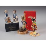 Two Royal Copenhagen china Millennium figures, "Emma" and "Frederick", both boxed, and two Royal
