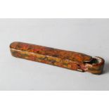 A 19th century Persian figure decorated pen box, 6 1/2" long