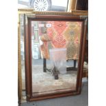A mahogany framed wall mirror with bevelled plate, 25" x 16 1/2"