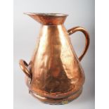 A 19th century Scottish four-gallon "Bristol" style copper measure, stamped John McGlashan, Glasgow,