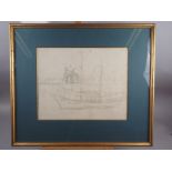 Henry Simpson: a pencil sketch of Venice, 12 1/2" x 15 1/2", in gilt strip frame