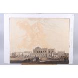 After Thomas Daniell RA: an 18th century hand-coloured aquatint, "Old Government House Calcutta