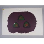 Roderick Melvin: artist's proof, abstract in purple, green and red, 20 1/2" x 30 1/4"