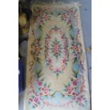 Three Chinese contour pile wool rugs, various designs, largest 36" x 60" approx