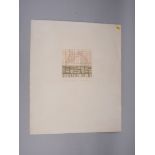 Michael Oelman: mixed media on paper, "Matrix on an Earthworks", 6" x 6 3/4", unframed