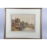 Wiggs Kinnaird: watercolours, "Wargrave on the Thames", 9 1/2" x 13 1/4", in gilt strip frame
