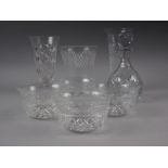 A selection of cut crystal drinking glasses by Stewart and others