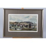 Don Pedel, 77: watercolours, temple on an island, 9 3/4" x 17 1/2", in strip frame