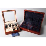 A watch collector's twelve-division Buben and Zorbeg "Ambassador" polished burr elm lockable case, a