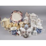 A Johnson Bros Art Deco inspired coffee set, a bone china gilt decorated part tea and coffee