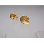 A pair of 18ct gold spiral studs set diamonds, by Annabel Ely, 3.6g gross