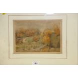 William Arthur Lauri Carrick: watercolours, autumn landscape, 6 1/4" x 9 1/4", in strip frame