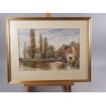 English late 19th century: watercolours, "Ifley Mill - Oxford, July 17th 1878", 10" x 14 3/4", in