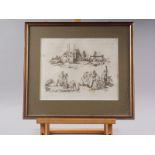 After W H Pyne: a set of four early 19th century aquatints, rural pastimes and scenes, in gilt