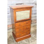 A gentleman's 19th century fall front desk, the interior fitted drawers and pigeonholes with