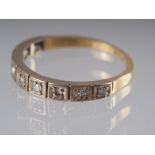 An 18ct gold half-eternity ring set diamonds, 2g gross, size L/M (shank very worn)
