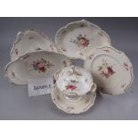 A Bloor Derby floral decorated part dessert service (crazed glaze, spit back and hair cracks)