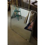 A pair of chrome frame wall mirrors, plates 33 1/2" square