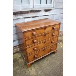 A 19th century mahogany chest of two short and three long drawers with knob handles, on bracket