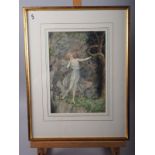 Henry Justice Ford: watercolours, "Echo", 10 1/4" x 7", in gilt frame