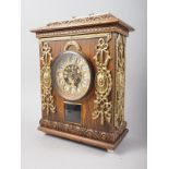 A French mantel clock in polished as walnut and brass mounted case with eight-day movement, 13 1/