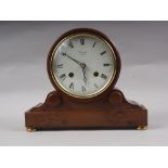 A 19th century style Comitti mantel clock, in yew case, 10" wide