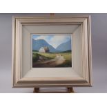 Eileen Meagher: oil on canvas, "Maam Valley Connemara 1997", 9" x 11 1/2", in deep painted frame