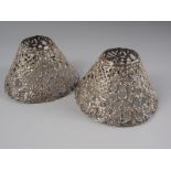 A pair of Gorham pierced silver lampshades, 2.8oz troy approx