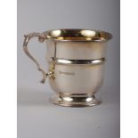 A silver christening mug, 3.4oz troy approx