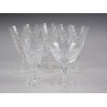 A set of six Waterford "Comeragh" pattern port glasses, 5 1/2" high, a Waterford cocktail glass