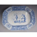 A 19th century Copeland & Garrett "New Blanche" pattern goose platter with vase and phoenix