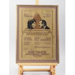 A theatre poster for "Filumena" starring Joan Plowright and Colin Blakley, in gilt frame