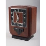 An Art Deco Bakelite clock, by Jaz, 9 1/2" high