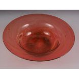 A Monart brass glass bowl, 12 1/4" dia