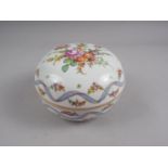 A Dresden floral enamel decorated bowl and cover, 5" dia