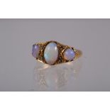 An 18ct gold, opal and diamond dress ring, size O, 4g