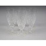 A set of six Waterford champagne glasses, 6" high