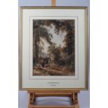 R P Noble: watercolours, "Near Beckenham, Kent", 13 1/4" x 10", in gilt strip frame