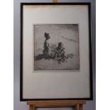 Dwight C Sturges, 1915: proof etching, "A Summer Day", in ebonised strip frame